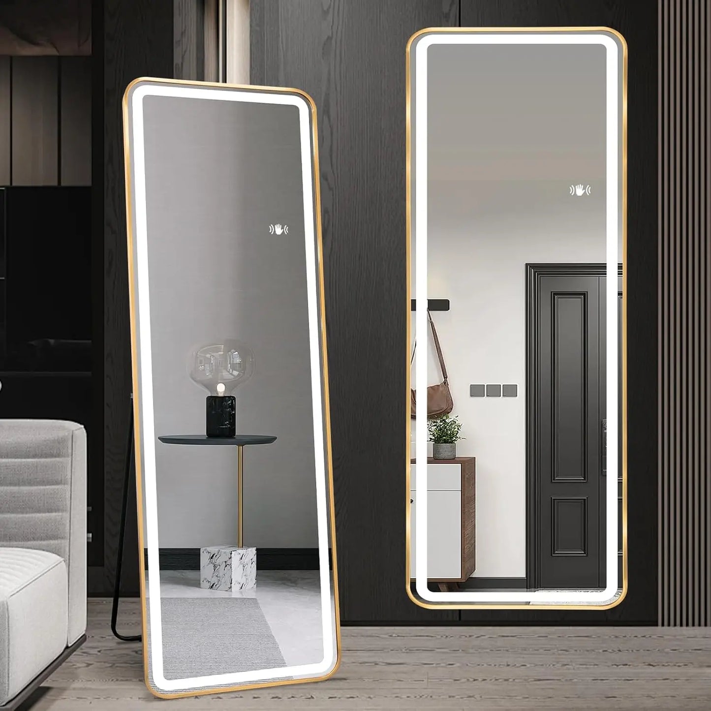 63x20 Inch Smart Mirror with Touch-Free Gesture Control, Adjustable LED Lighting, Shatterproof Frame for Bathroom or Gym