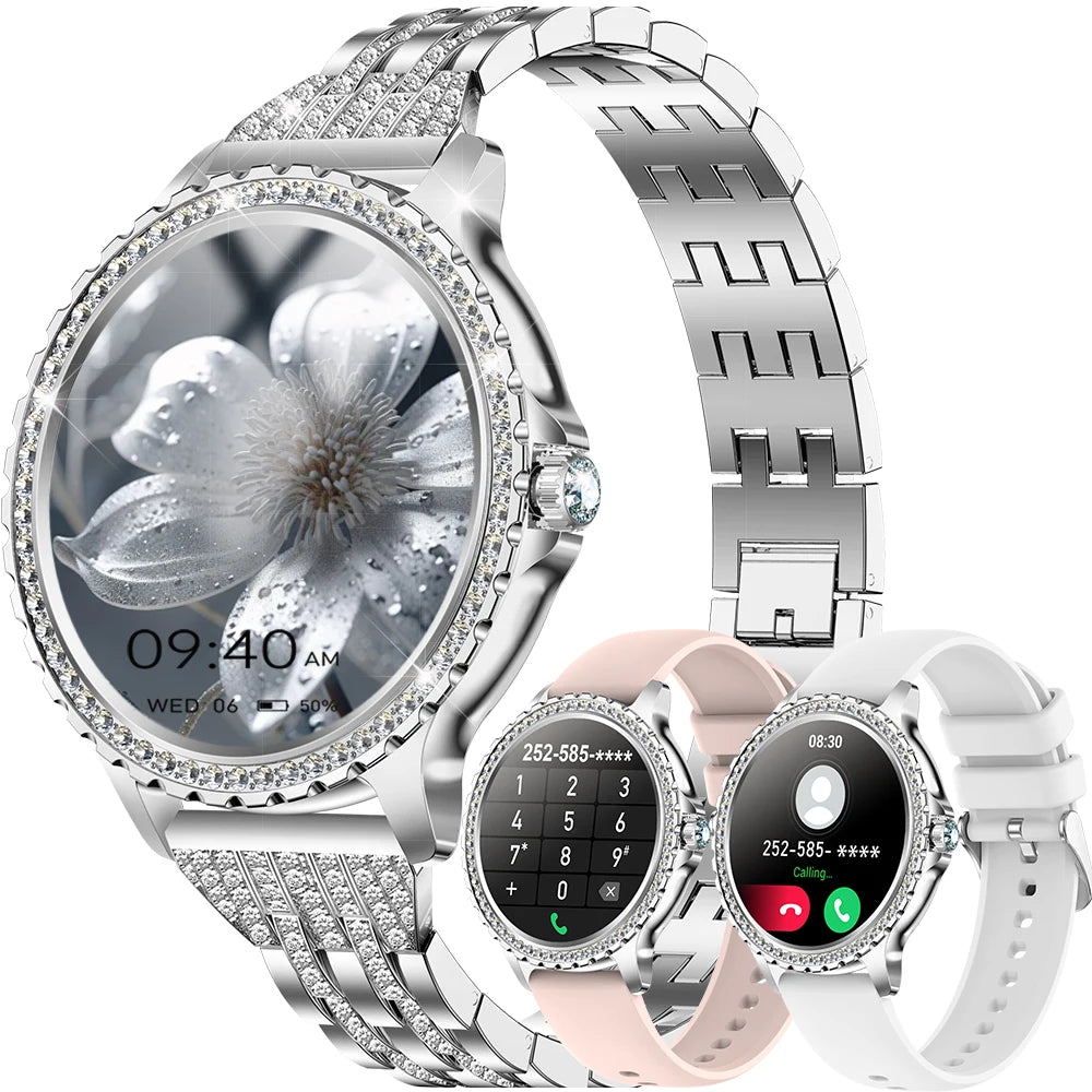 Smart Watch For women - 1.32" Touchscreen Fitness Tracker with Wireless Calls, Music Time Display, Step Counting