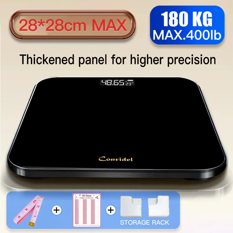 Conridel Digital Bathroom Scale High Precision With Tempered Glass Body