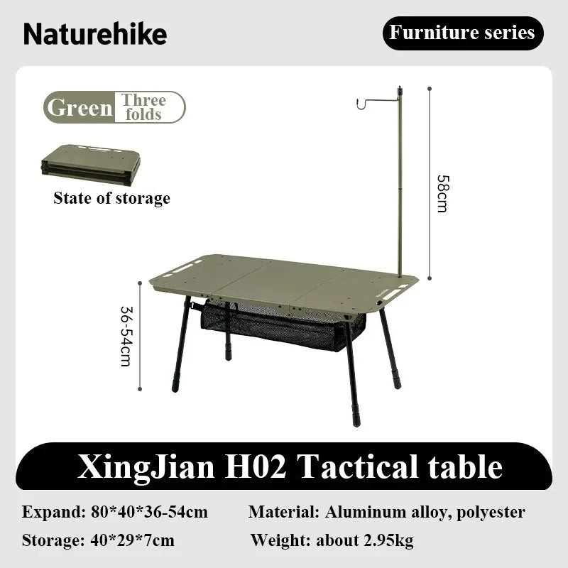 Naturehike H02 IGT Folding Camping Kitchen Table With Height Adjustable