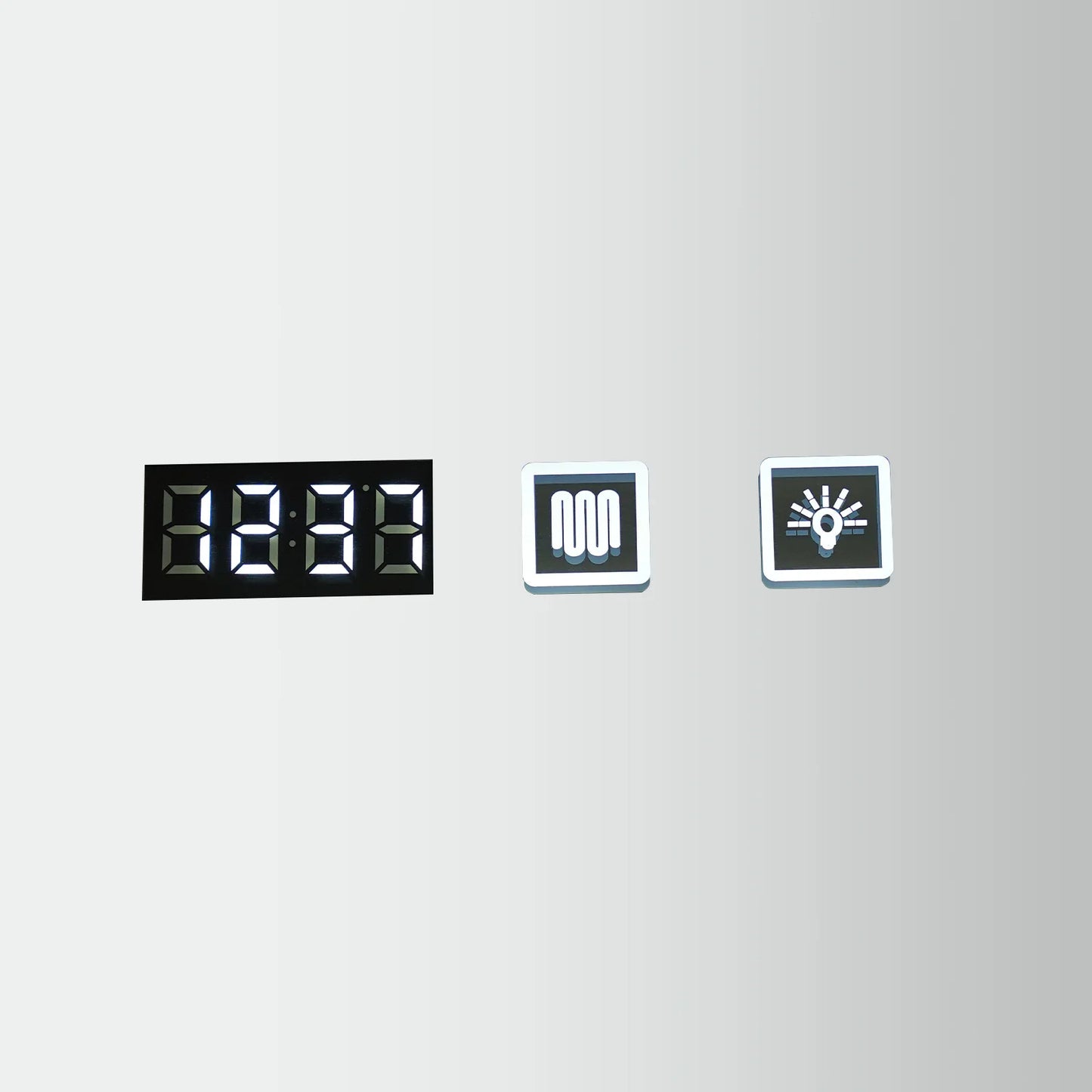 Tri-Color Dimmable LED Bathroom Mirror with Display Demist Touch IP54 Waterproof Wall Mounted Rectangle Makeup Mirror 3 size