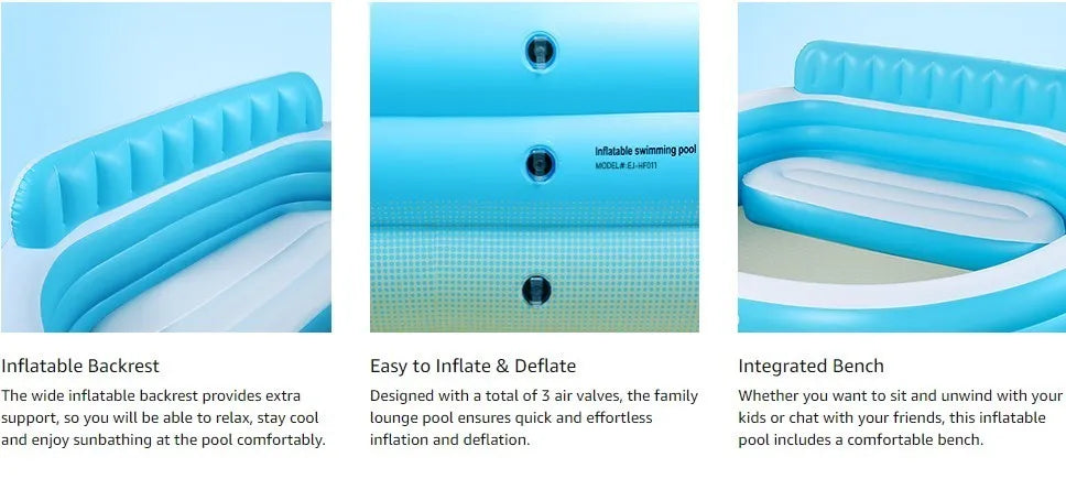 Inflatable Family Pool For Outdoor Fun And Relaxation