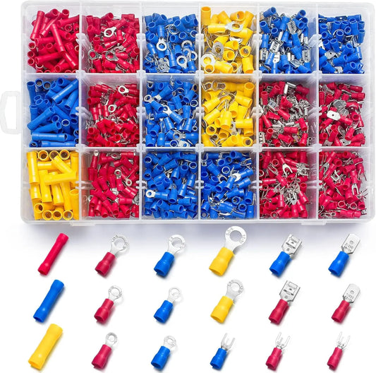 1200PCS Automotive Electrical Connector Kit with Insulated Crimp Terminals for Wiring Repair