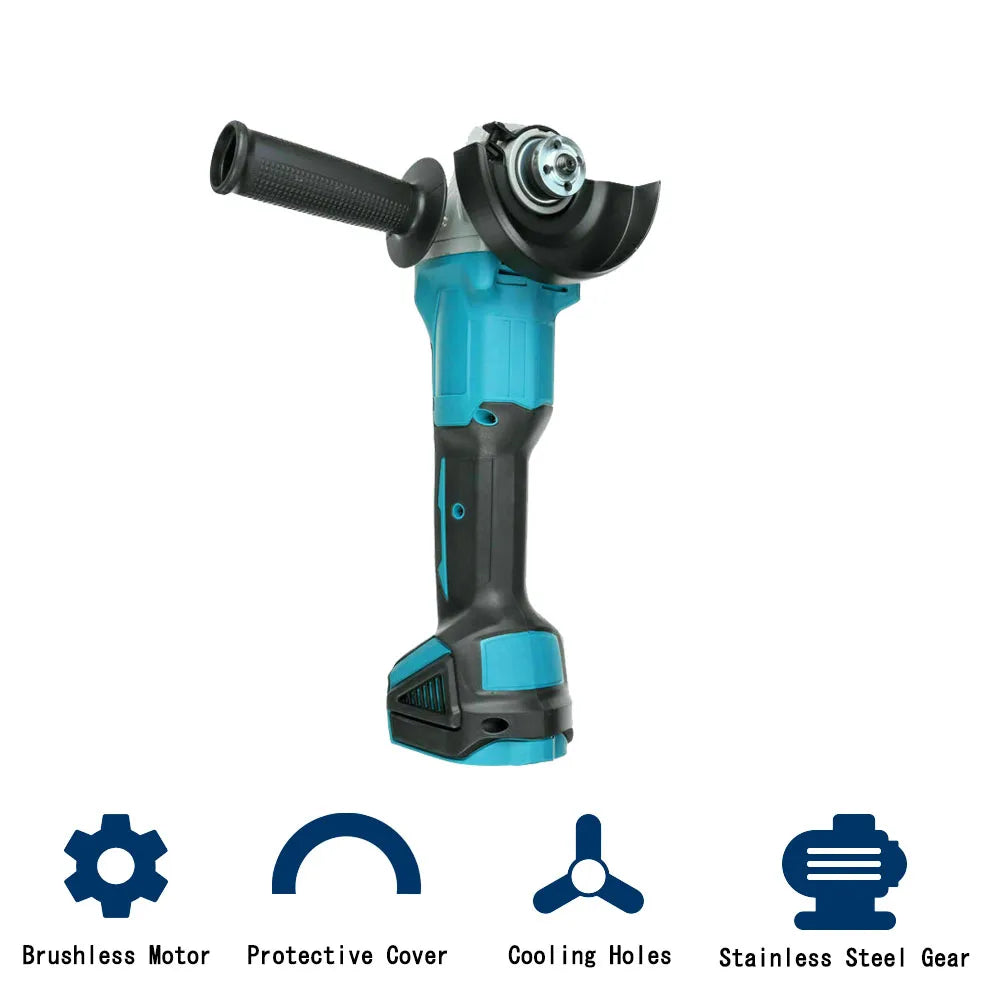 125mm Brushless Angle Grinder Cordless Electric Angle Grinder Power Tool Polishing Cutting Machine for Makita 18V Battery Pin