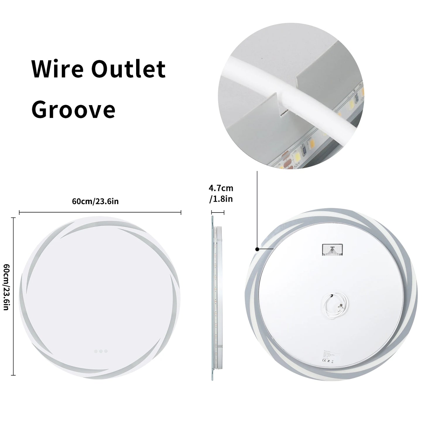Anti Fog LED Round Vanity Mirror With Backlit Shatterproof Design