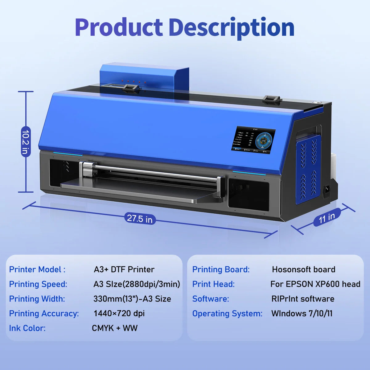 OYfame US EU Stock A3 A4 DTF Printer impresora UV dtf A3 For Epson XP600 DTF tshirt Printing Machine A3 For L805 UV DTF Printer