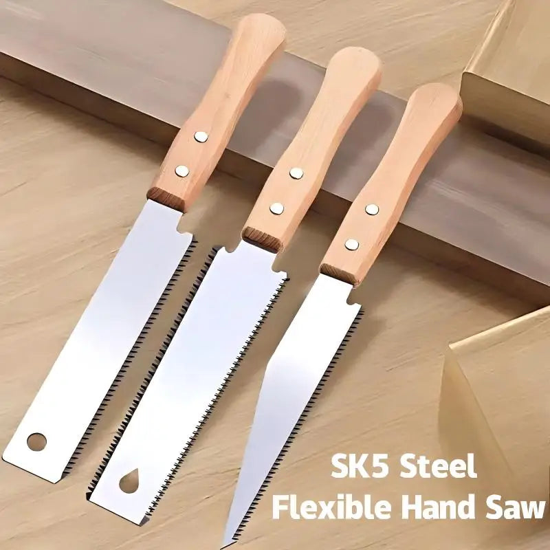 Fine Tooth Pull Saw With Non-Slip Wooden Handle For Woodworking