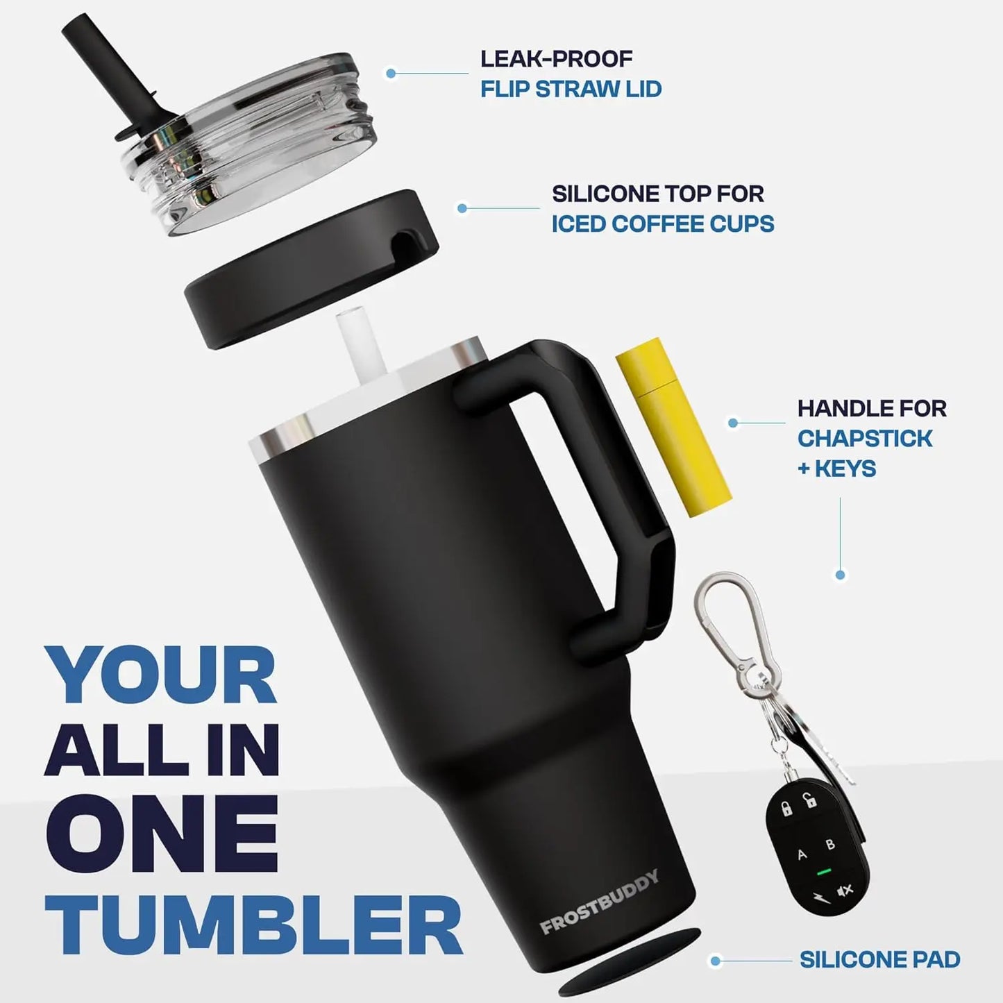 40 oz Stainless Steel Vacuum Insulated Tumbler with Lid and Straw, Travel Mug for Hot/Cold Drinks, Cupholder Friendly Gift