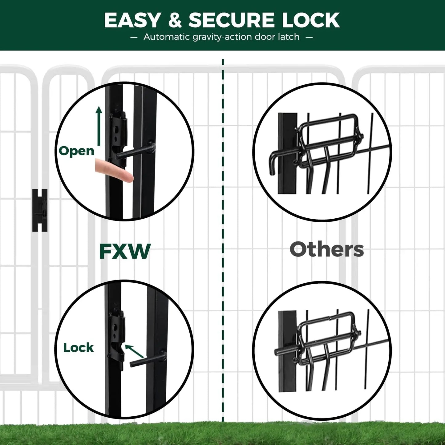 Dog Pet Fence Indoor/Outdoor,40"Height 8/16 Panels,Portable Metal Pet Exercise Pen for Rv Camping Garden Yard,Wide Door Low Thre