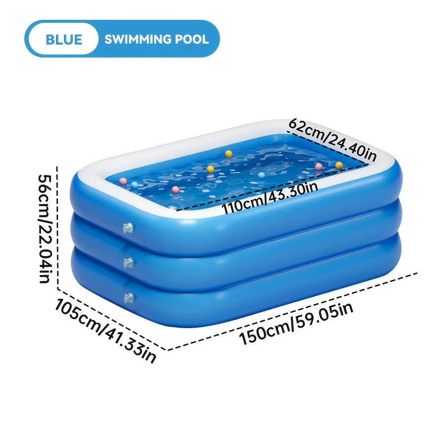 Inflatable PVC Pool For Outdoor Home Use Seats 1 To 3