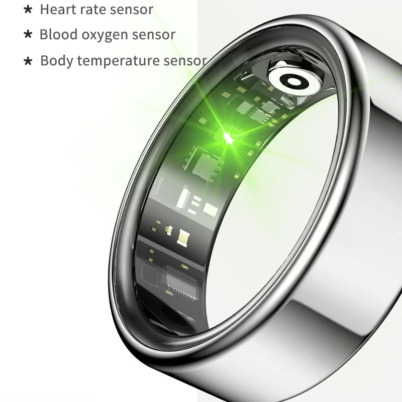 Smart Ring Health Monitor With Bluetooth Heart Rate Blood Pressure