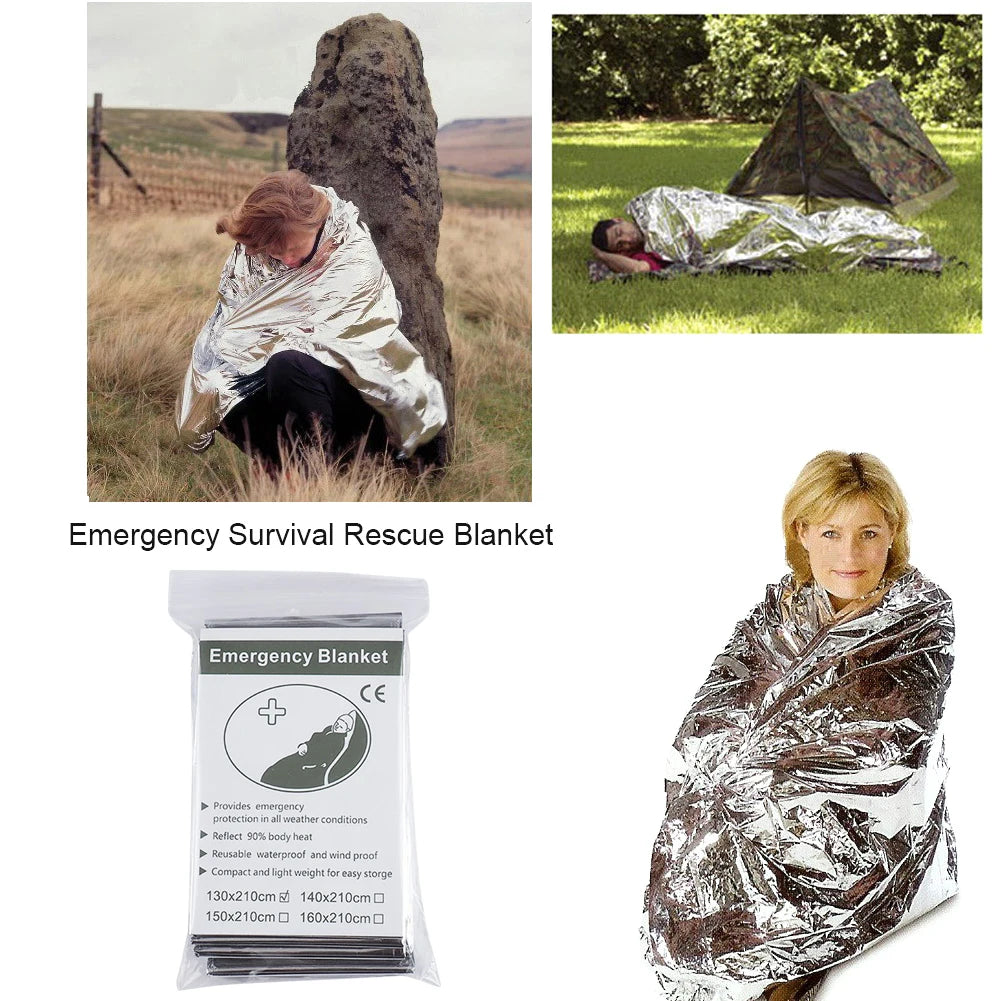 30-1PCS Emergency Rescue Blanket Outdoor Survive First Aid survival blanket Military Rescue Kit Rescue Foil Thermal Blanket ﻿