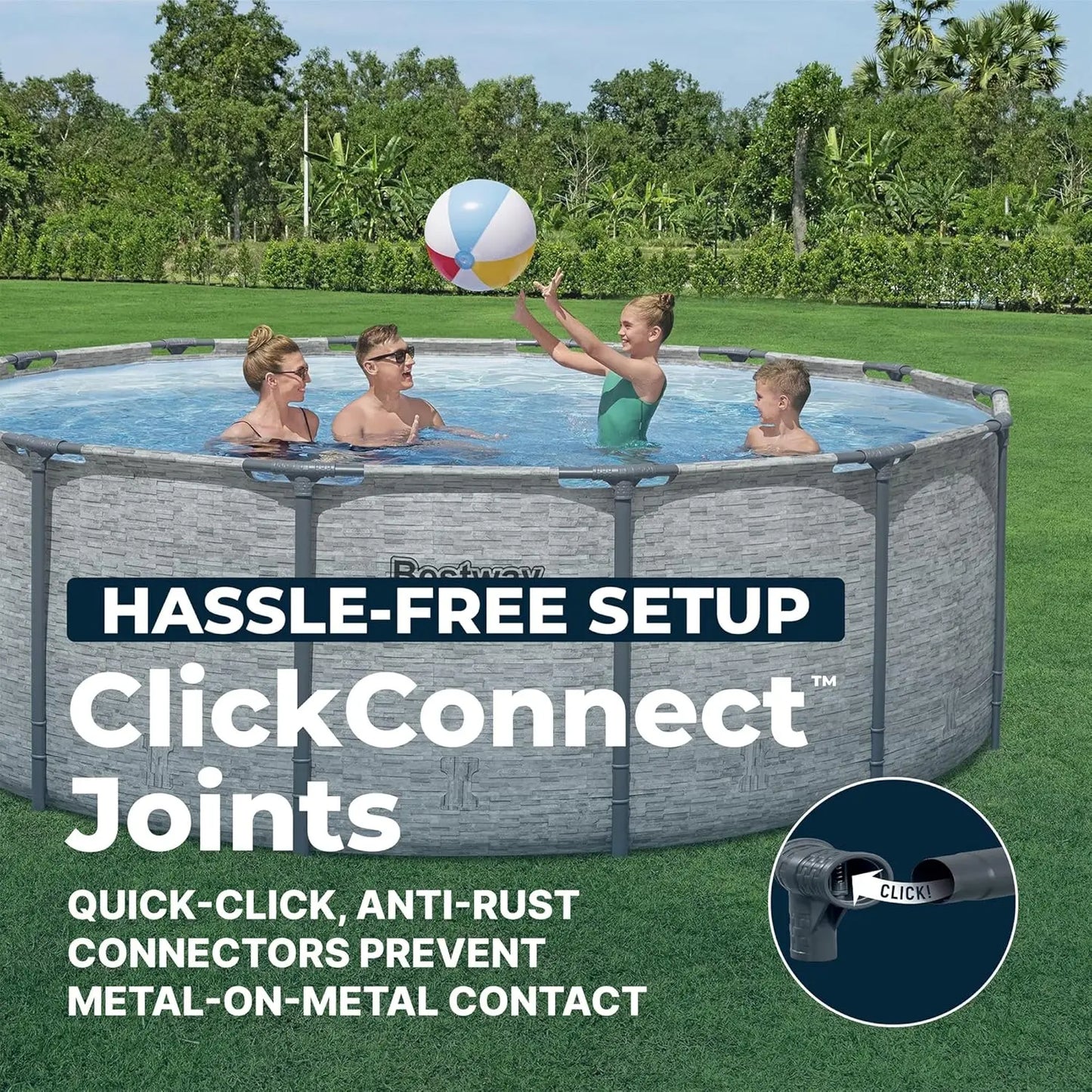 Steel Pro MAX 14' x 48" Above Ground Pool, Round Metal Frame Outdoor Swimming Pool Set with Filter Pump, Ladder, and, Custom