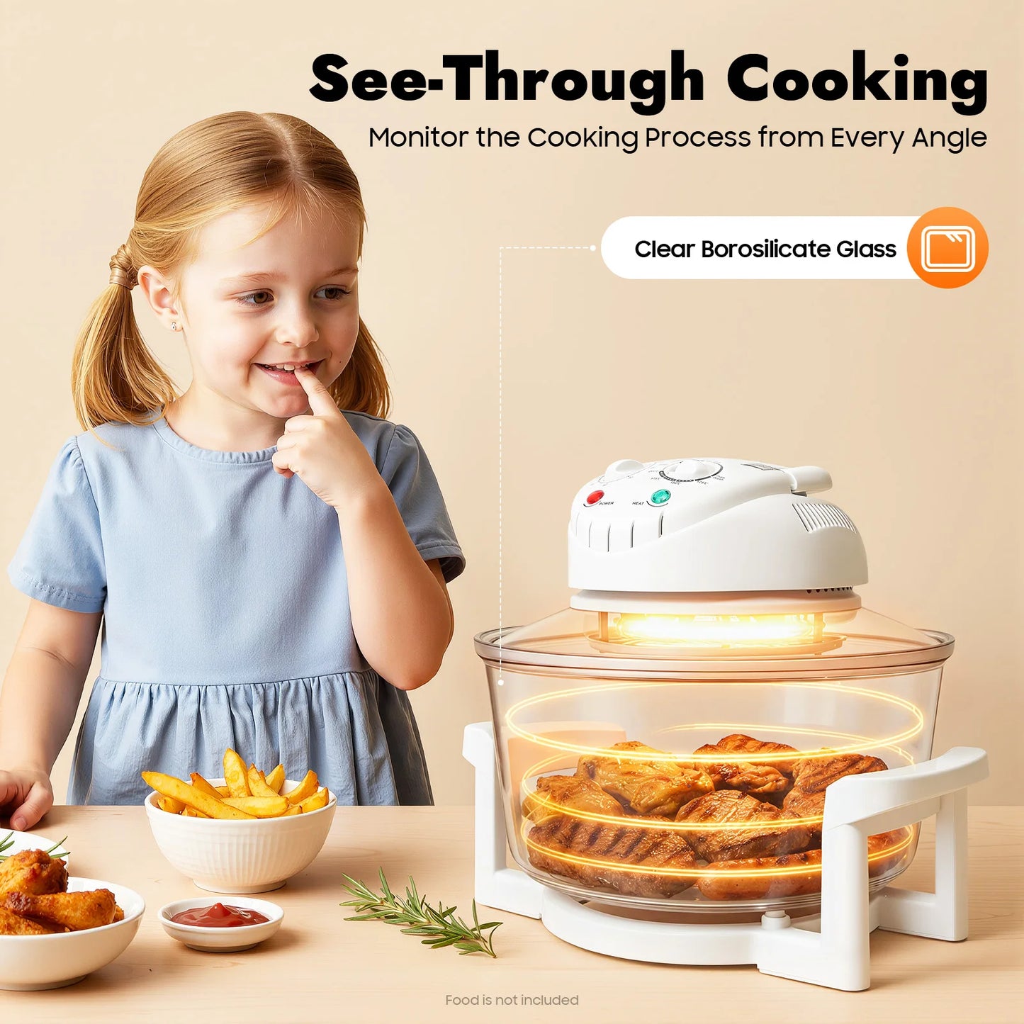 Visual Air Fryer With Grill Rack For Home Kitchen Pro