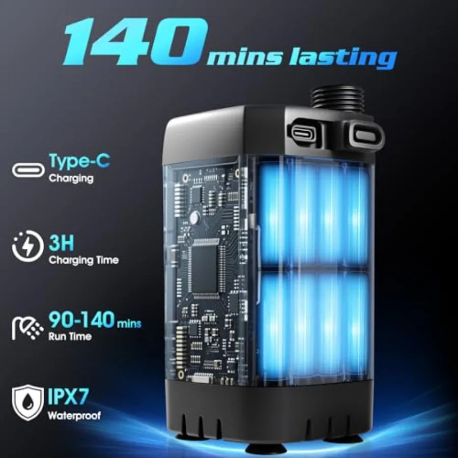Portable Camping Shower With 2000W AutoOff Heater Four Modes