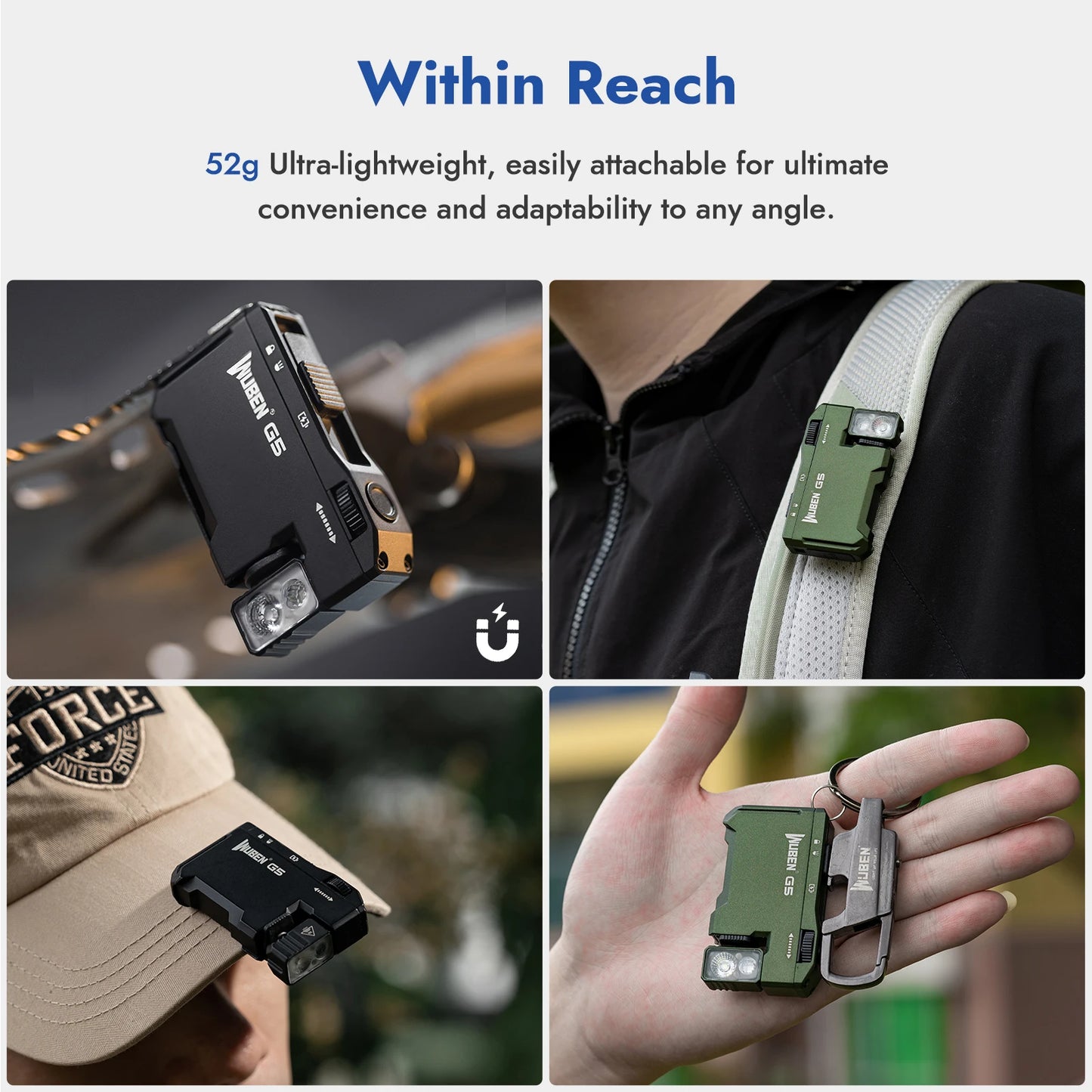 WUBEN G5 Rechargeable EDC Flashlight With RGB LED Light