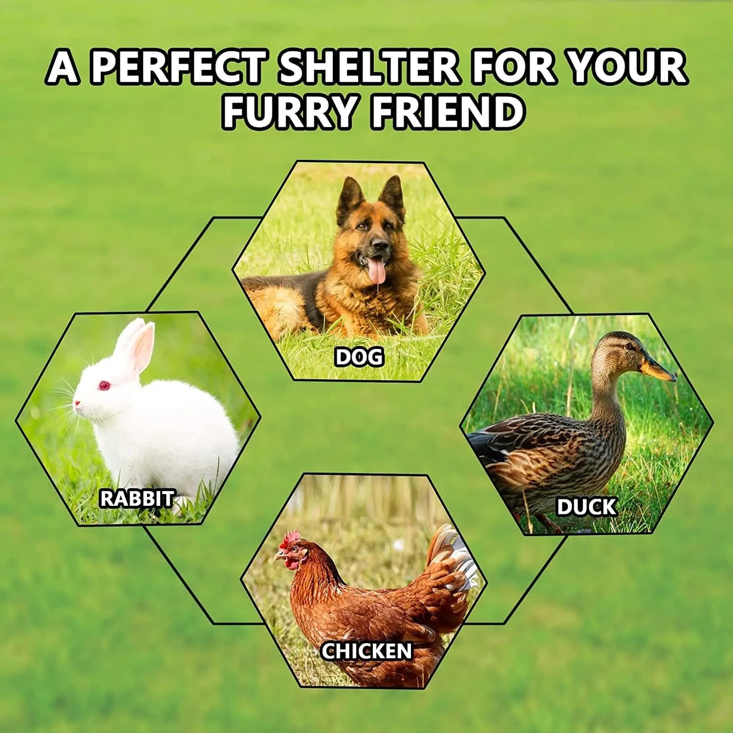 Extra Large Outdoor Dog Kennel, Anti-Rust Galvanized Chain Link Dog Run with Roof, Waterproof UV-Resistant Cover & Secure Lock
