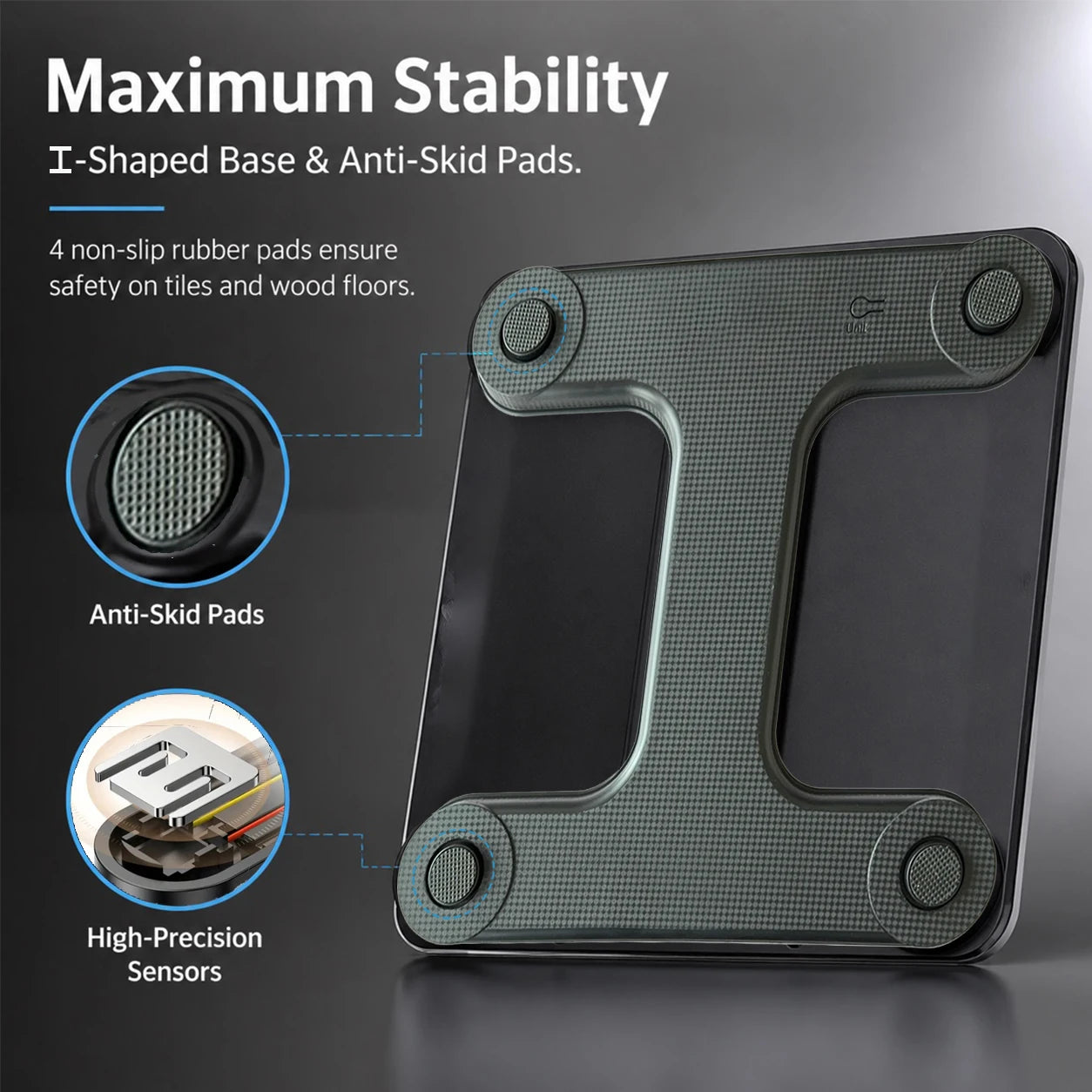 Conridel Digital Bathroom Scale High Precision With Tempered Glass Body