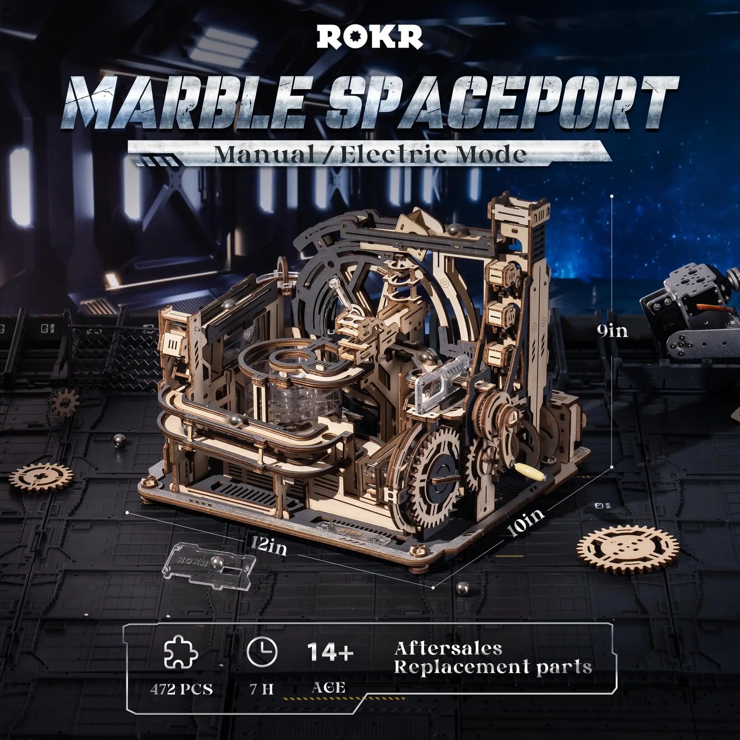 Robotime Rokr Electric Marble Run With Light 3D Puzzle
