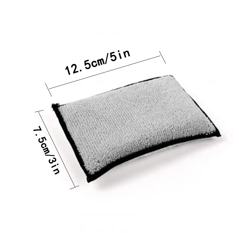 Double Sided Car Interior Scrubbing Sponge Microfiber Leather Cleaning