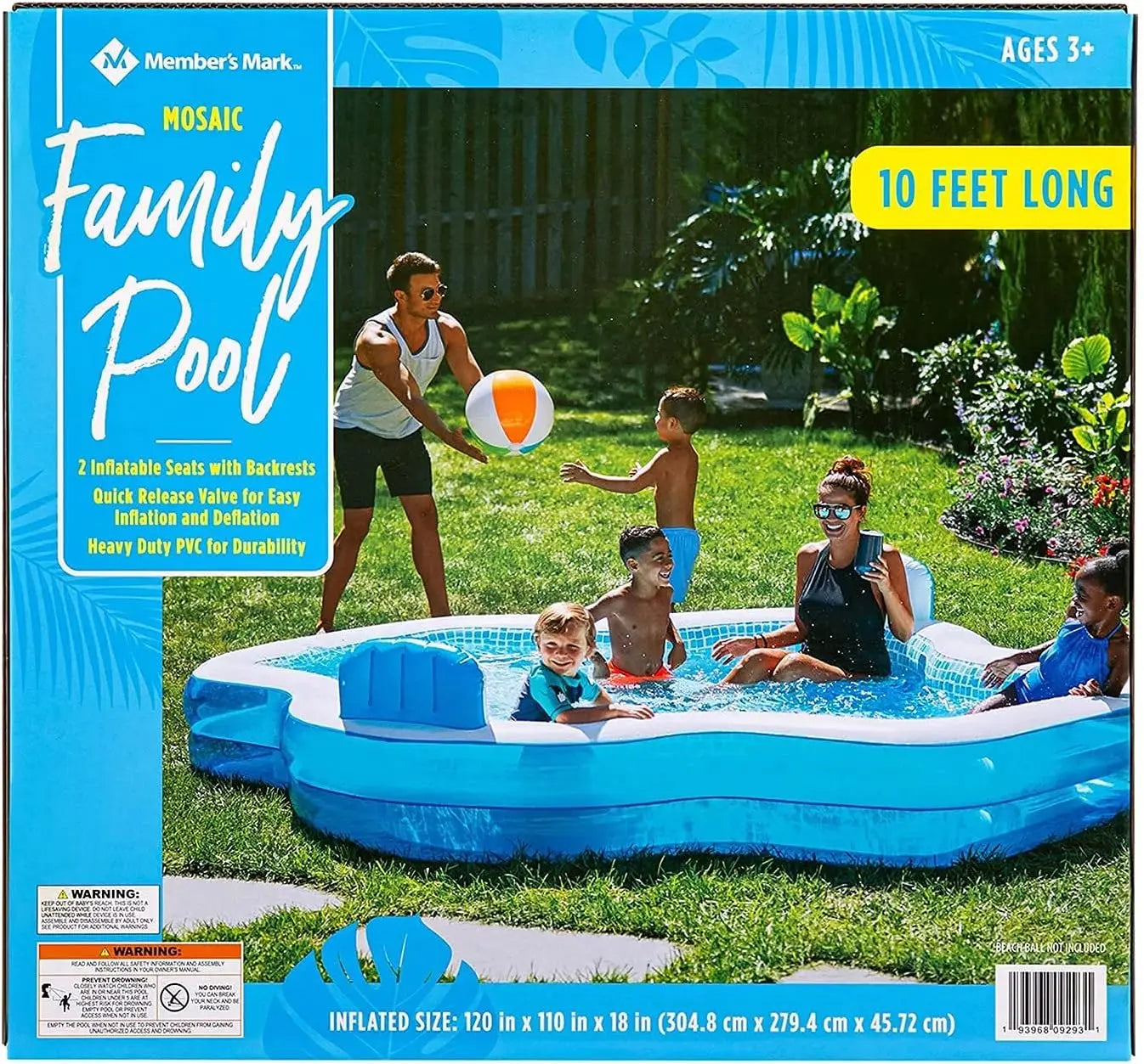 Elegant Family Pool With Inflatable Backrests And Seats