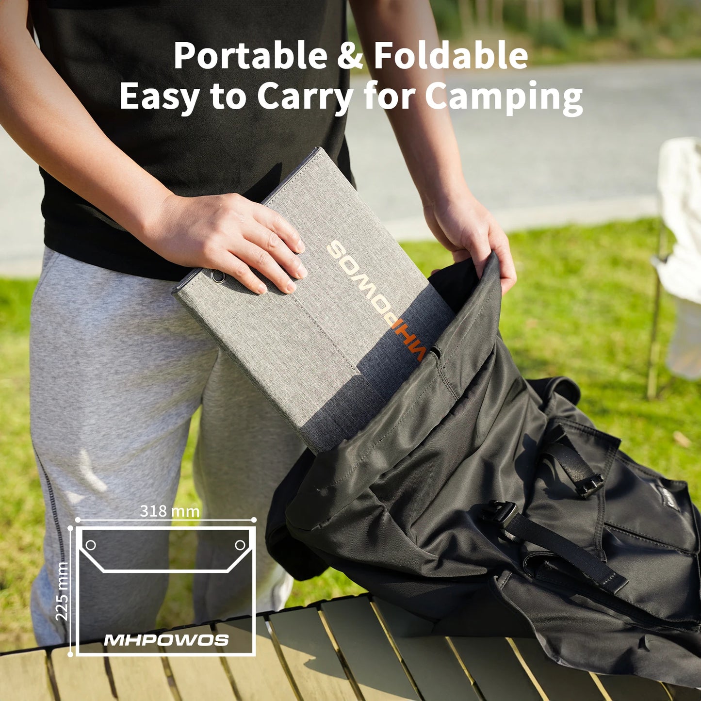 MHPOWOS 40W Foldable Solar Panel Portable 5V USB Charger