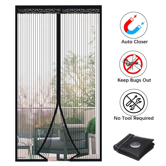 Magnetic Screen Door Curtain Mosquito and Insect-Proof Mesh Door Curtain Magnetic Sealing Device for Window and Door Screens