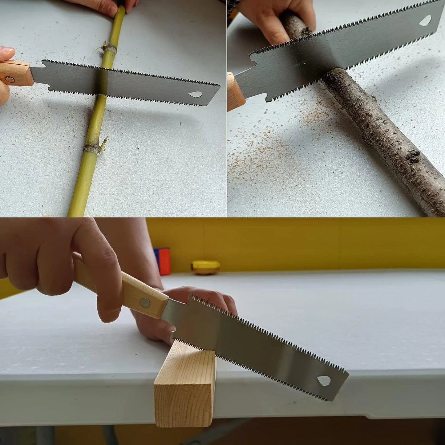 Fine Tooth Pull Saw With Non-Slip Wooden Handle For Woodworking