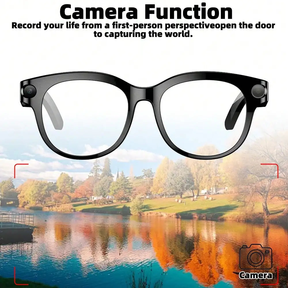 SENBONO AI Smart Glasses for Men Women 200W HD Camera 1080P 4K Video AI Voice Assistant Translation Music Playback Sunglasses