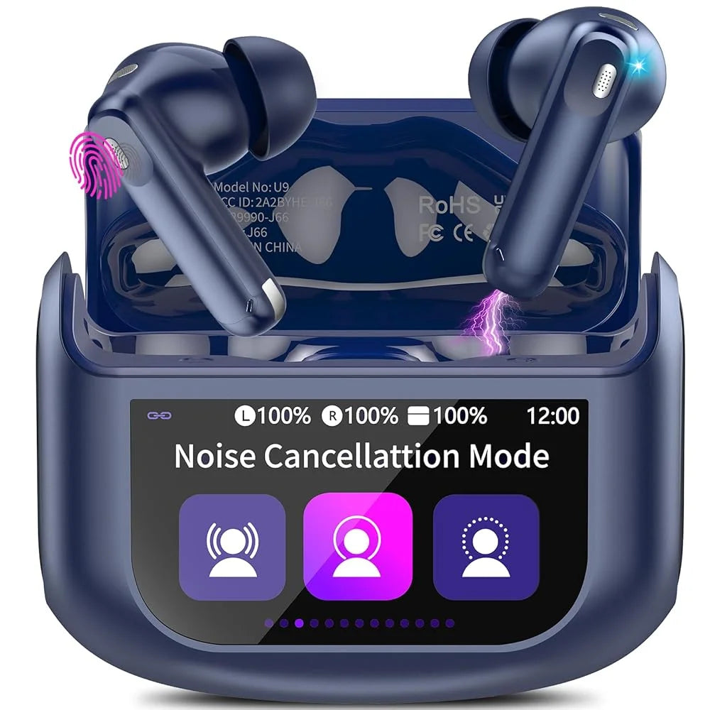 Kuizil Touch Screen Earbuds With ANC 48H Battery Smart Case