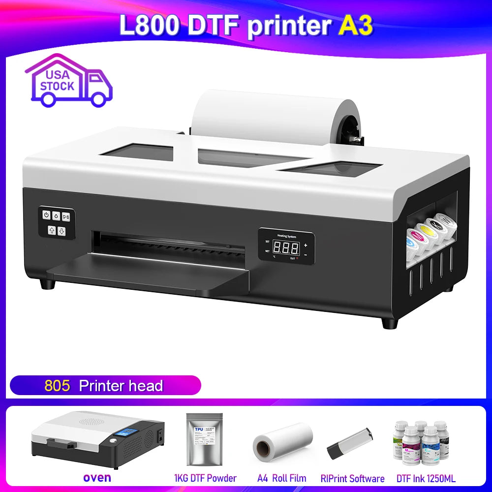 OYfame US EU Stock A3 A4 DTF Printer impresora UV dtf A3 For Epson XP600 DTF tshirt Printing Machine A3 For L805 UV DTF Printer