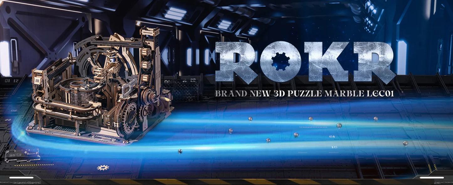 Robotime Rokr Electric Marble Run With Light 3D Puzzle