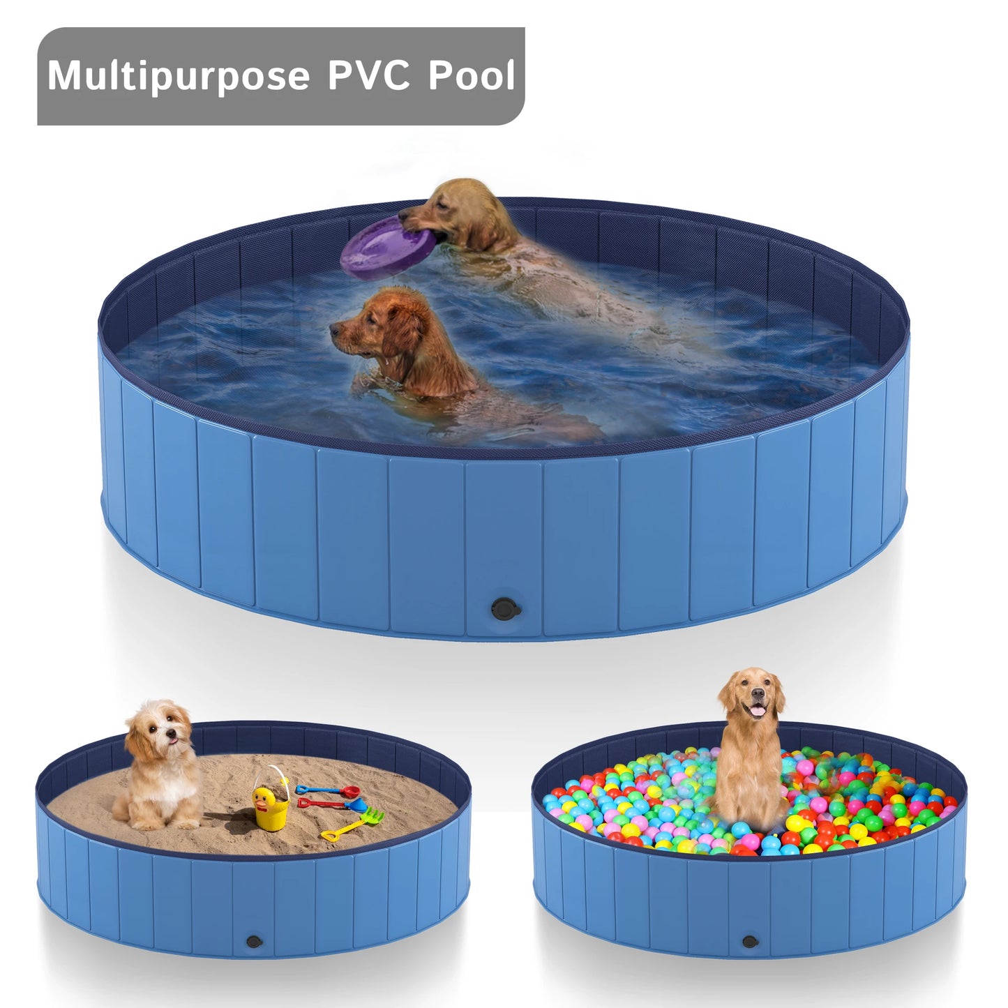 Portable Foldable Dog Pool Anti Slip Collapsible Bath Tub