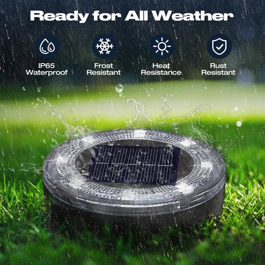 Mini Solar Ground Lights, 24 Pack Solar Lights Outdoor Waterproof, Upgraded LED Flat Landscape Lighting for Outside Pathway Gard