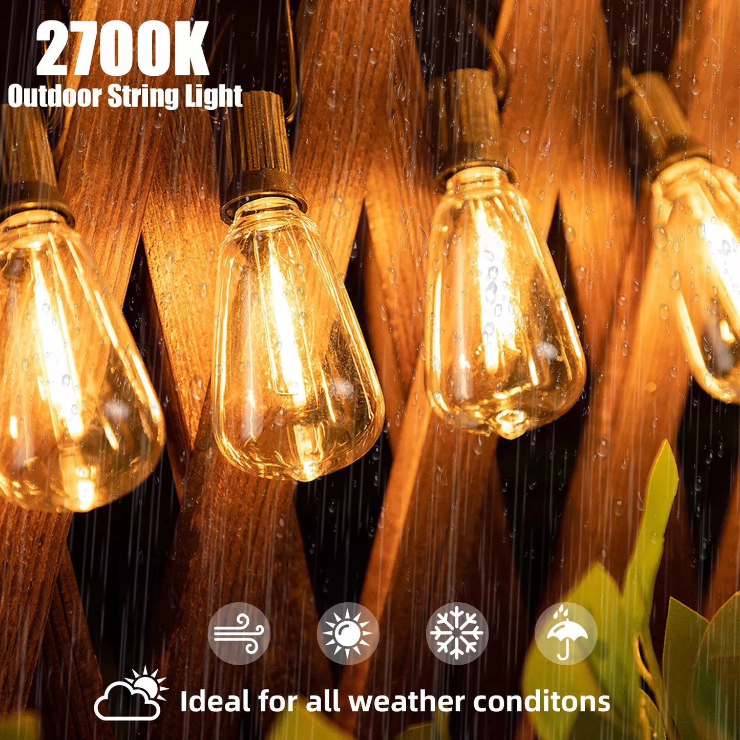 MIMIRGB ST38 Outdoor String Lights Garland Dimmable LED Bulbs