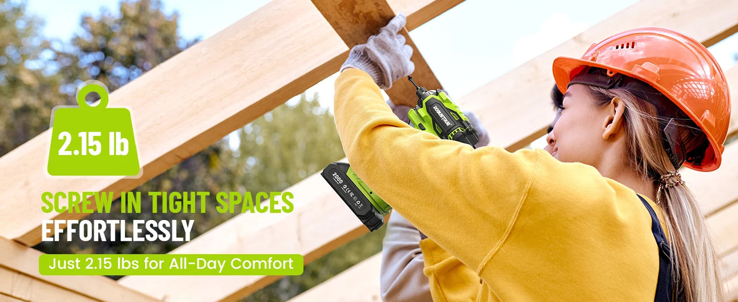 Brushless 21V Cordless Impact Driver Kit With 2.0Ah Battery