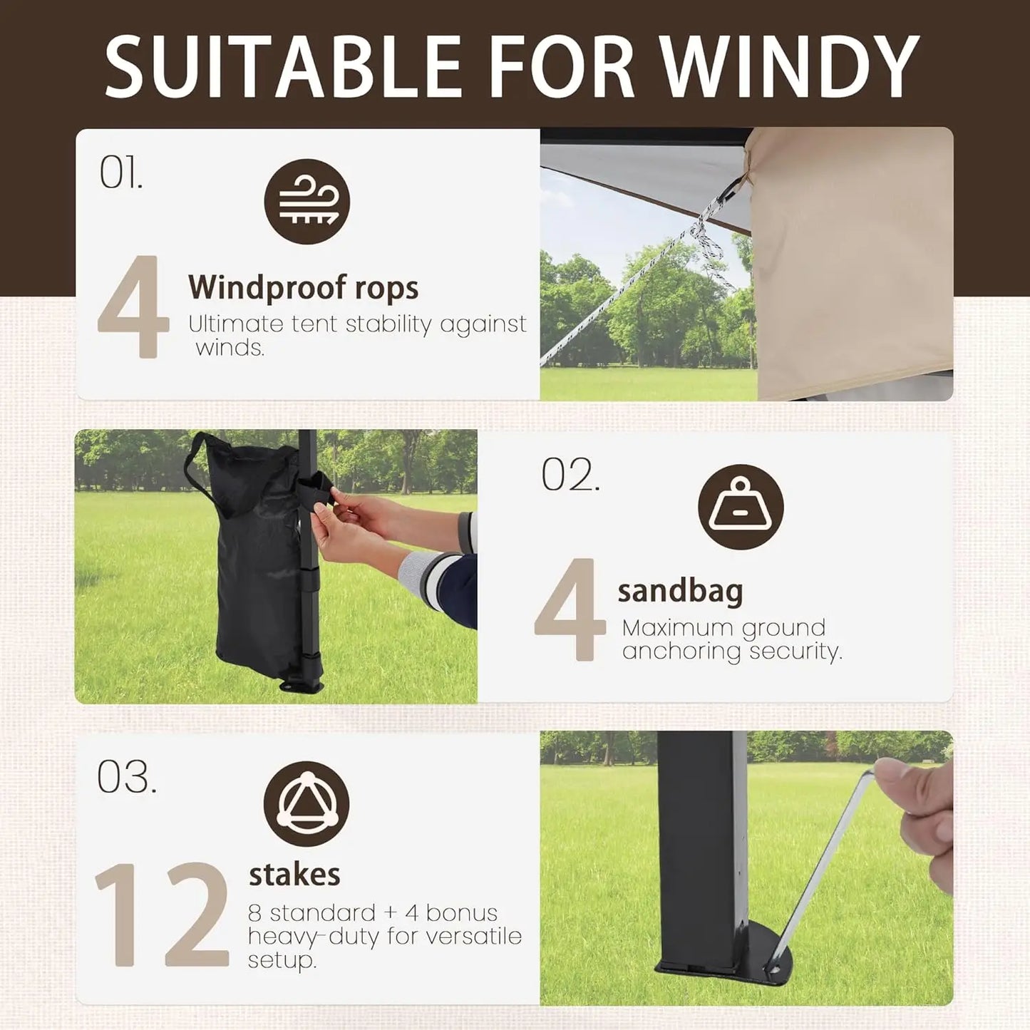 13x13 Pop Up Gazebo with Mosquito Netting, Easy 1-Person Setup, Water-Resistant Backyard Canopy for Family Patio, Customized