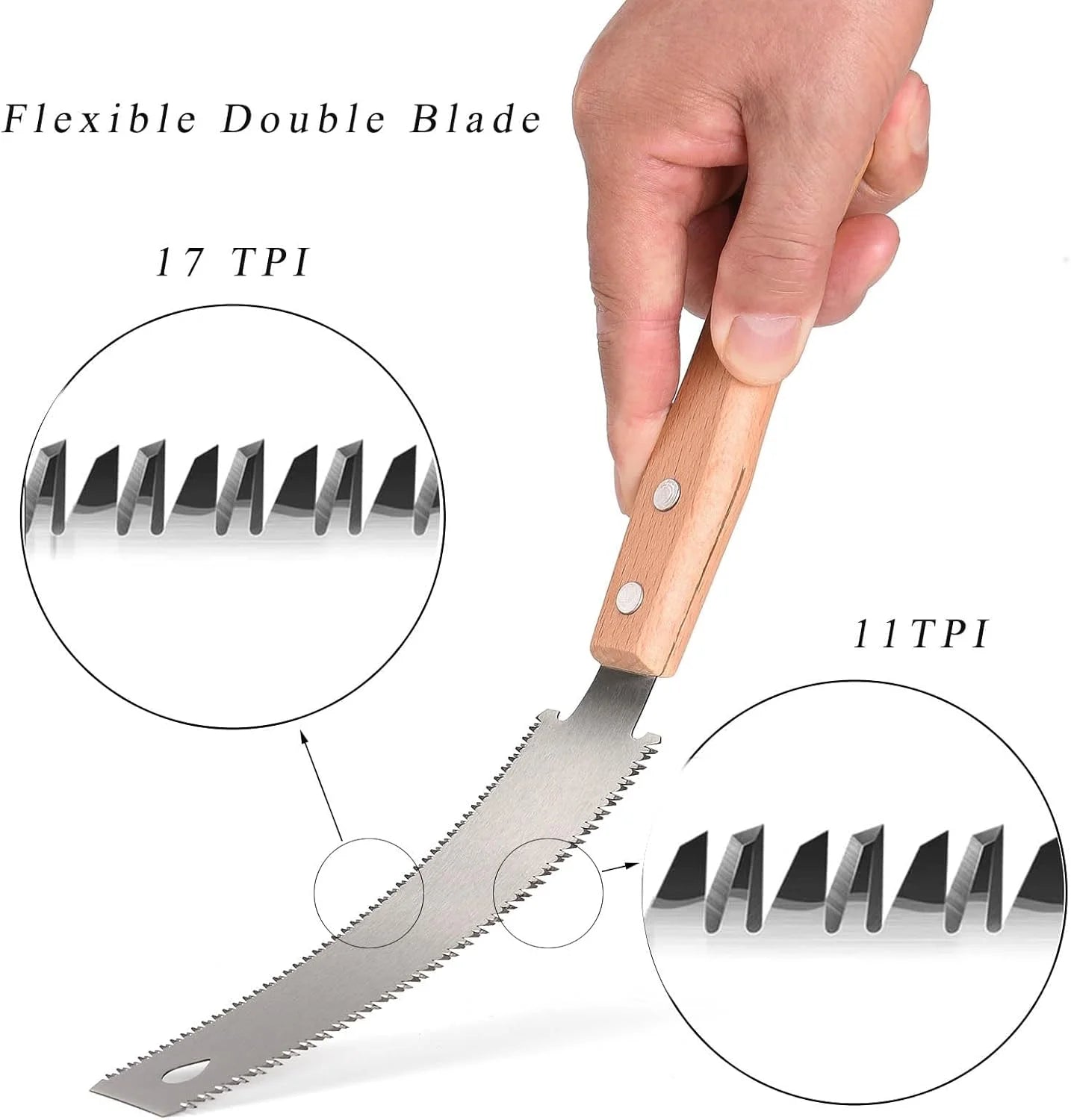 Fine Tooth Pull Saw With Non-Slip Wooden Handle For Woodworking