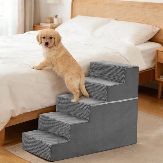 JHK Right Angled Foam Dog Stairs Ramp for Small Dogs