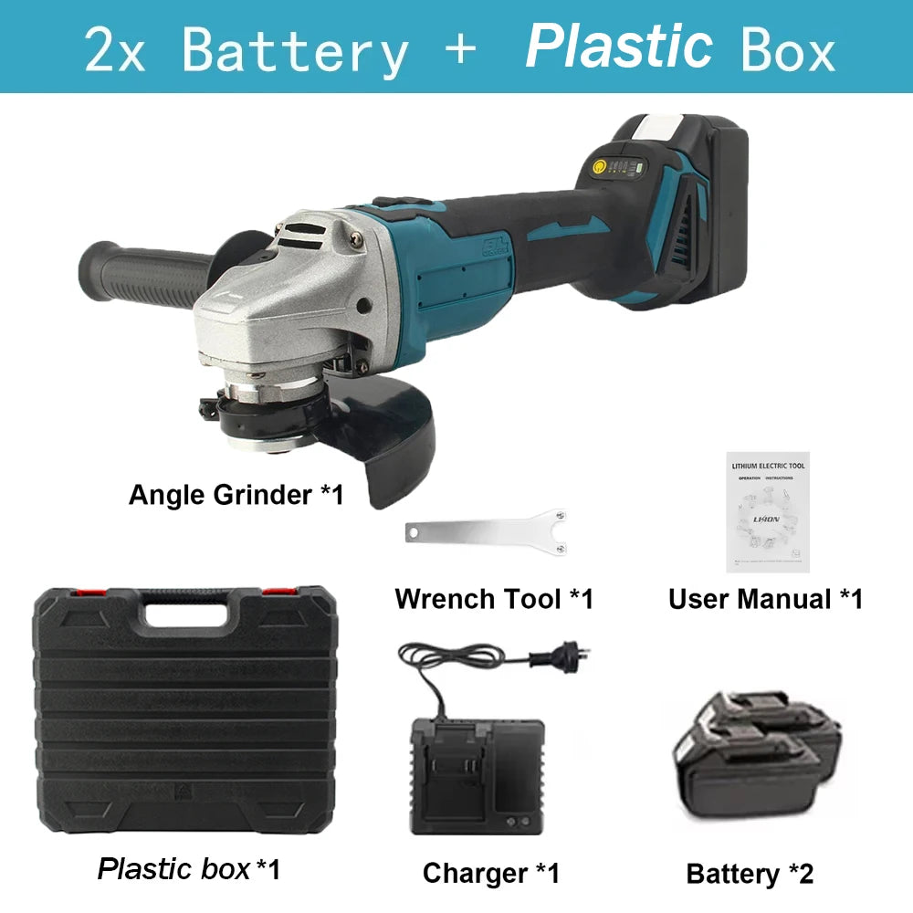 125mm Brushless Angle Grinder Cordless Electric Angle Grinder Power Tool Polishing Cutting Machine for Makita 18V Battery Pin