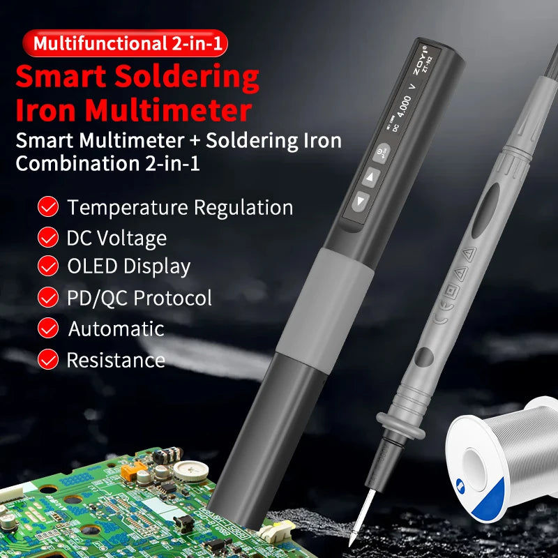 ZOYI N2 portable intelligent soldering iron + multimeter High power 65W adjustable temperature welding professional home