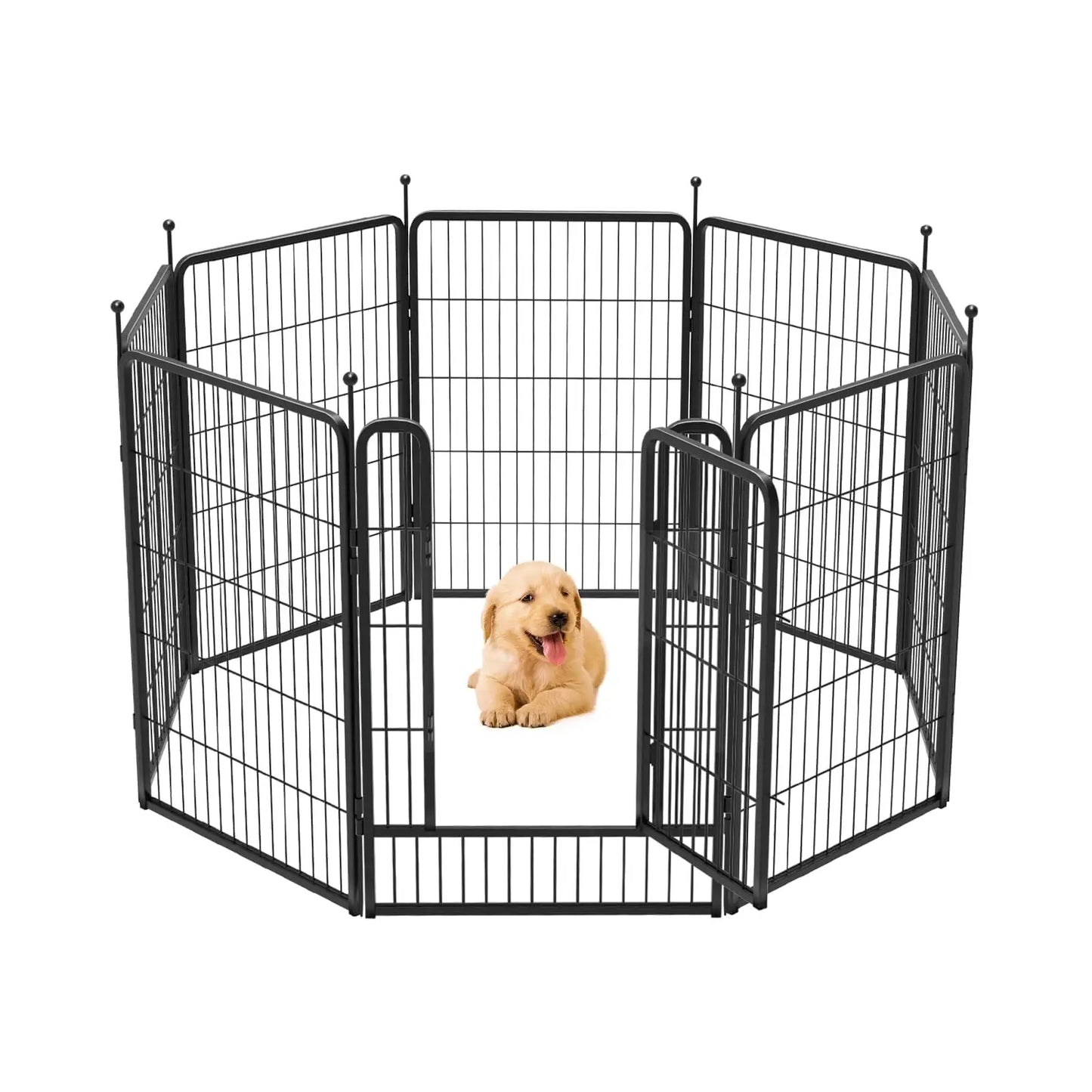 Dog Pet Fence Indoor/Outdoor,40"Height 8/16 Panels,Portable Metal Pet Exercise Pen for Rv Camping Garden Yard,Wide Door Low Thre