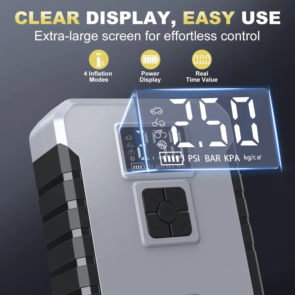 Car Battery Jump Starter Digital Display Portable Car Battery Booster Charger 26800mAh Power Bank Emergency Battery Booster