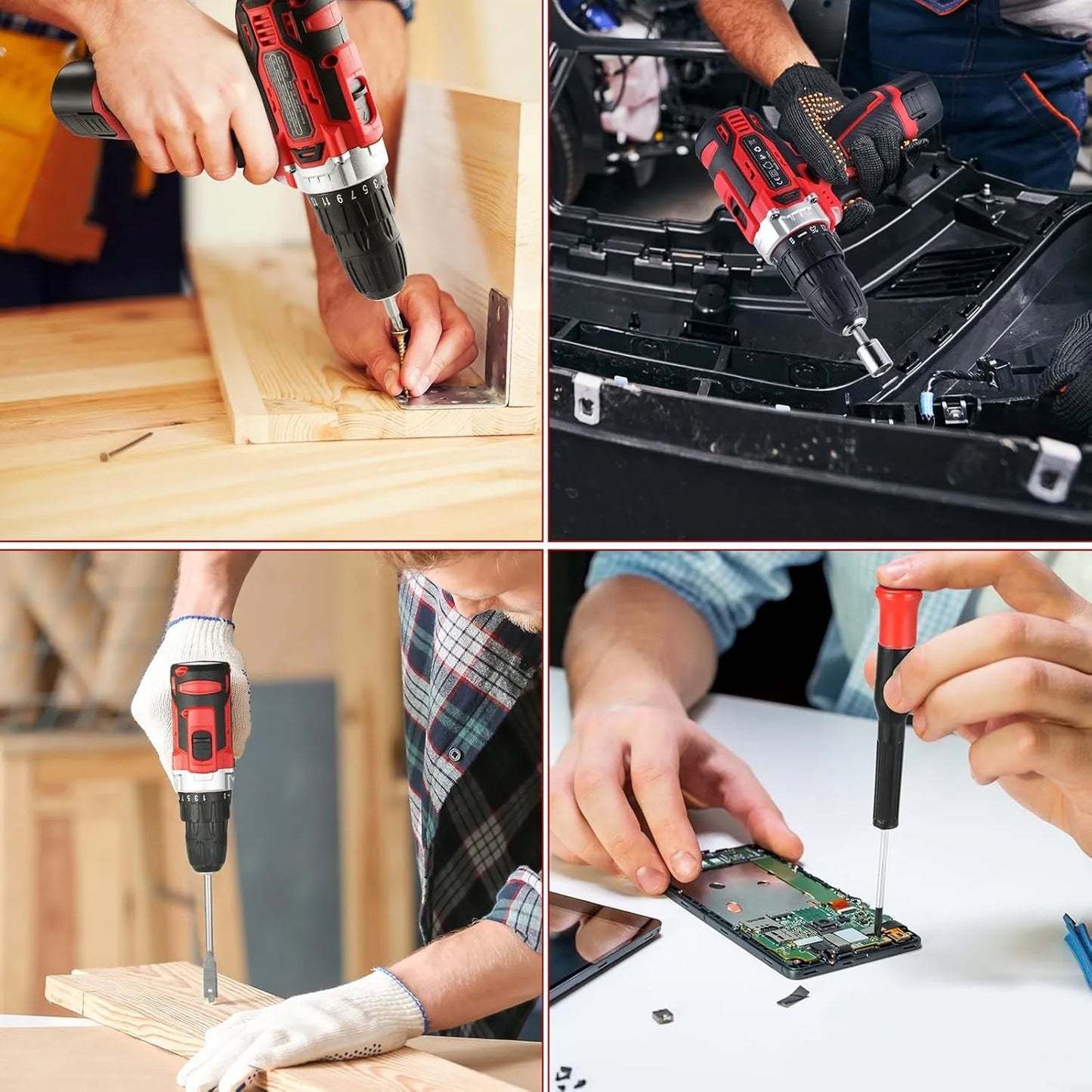 138 Pcs Power Tool Set with 12V Cordless Drill Home DIY Repairs Tool box for Repairs and Maintenance