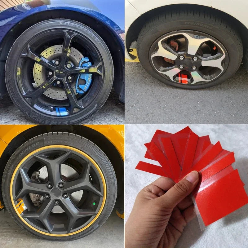 ZHUOHE Reflective Car Wheel Decals 6 Pack For Hub Rims