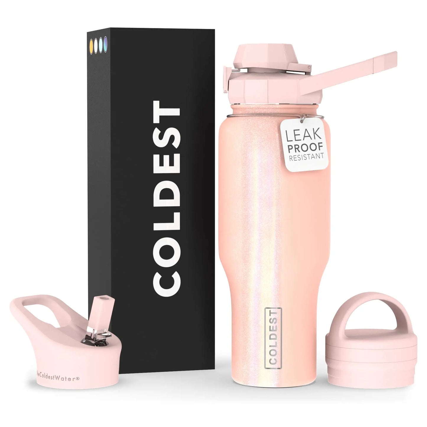 3-in-1 Sports Water Bottle 36oz, Vacuum Insulated Tumbler with Chug Straw & Handle, Leak Proof Stainless Steel Cup for Men Women