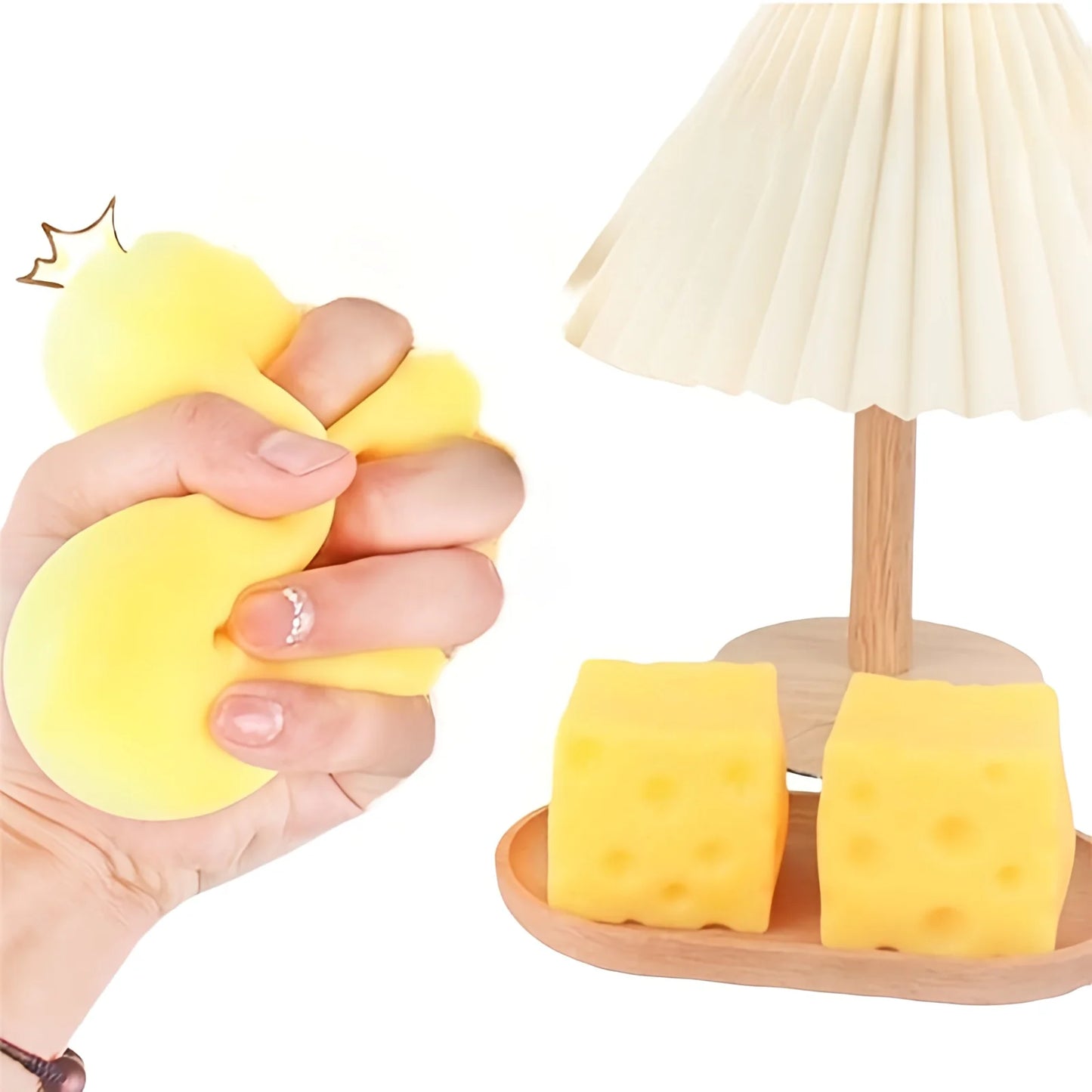 LISM Squishy Square Cheese Toy Slow Rebound Stress Relief Fidget