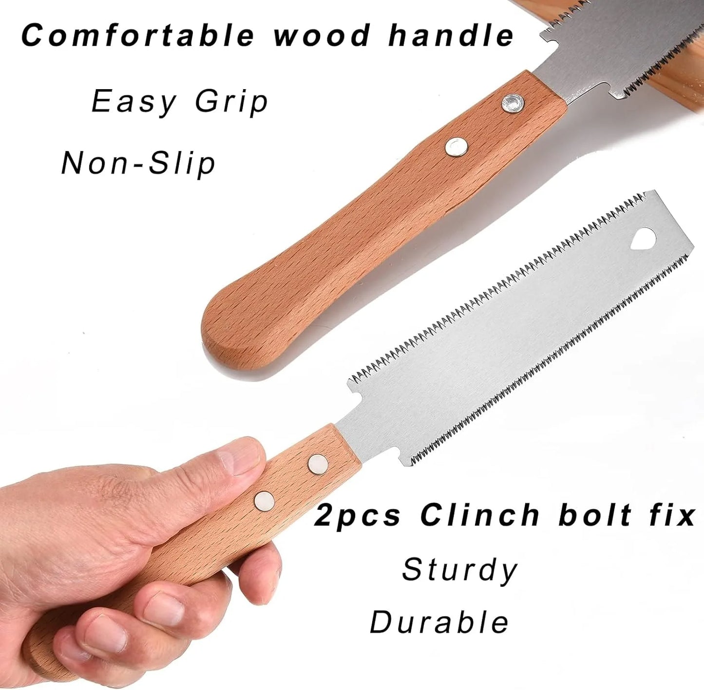 Fine Tooth Pull Saw With Non-Slip Wooden Handle For Woodworking