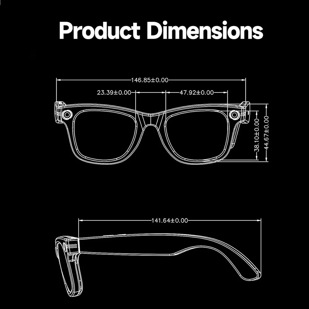 SENBONO Smart Glasses With AI Translator 8MP Camera 4K HD Take Videos And Photo Sunglasses BT Call for Men Women Fashion Glasses