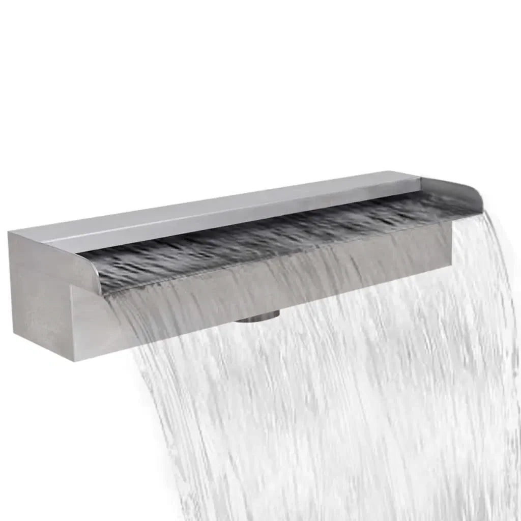 17.7" Stainless Steel Garden Spray Water SPA Swimming Accessory Above Ground Rectangular Fountains Waterfall Pool